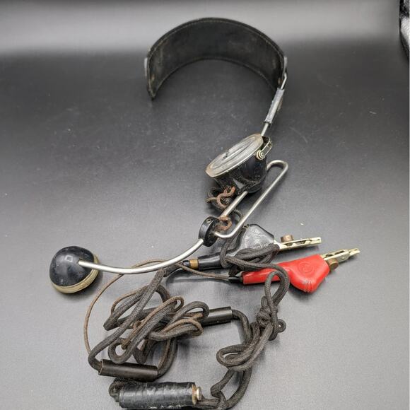 Vintage Linemans Headset Phone line repair Not tested For Parts only AS IS - Picture 1 of 9